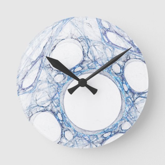 MarbleIce Abstract Art Wall Clock Runde Wanduhr (Vorderseite)
