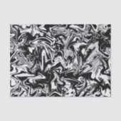 Marbleied Black and White Abstrakt Art Muster Seidenpapier (Vorderseite)