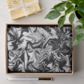 Marbleied Black and White Abstrakt Art Muster Seidenpapier (Geschenk)
