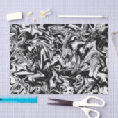 Marbleied Black and White Abstrakt Art Muster Seidenpapier (Handwerk)