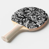 Marbleied Black and White Minimalistisch Abstrakt Tischtennis Schläger (Vorderseite)