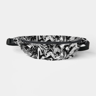 Marbleied Black and White Modern Abstrakt Artwork Bauchtasche