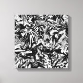 Marbleied Black and White Modern Abstrakt Artwork Leinwanddruck (Vorderseite)