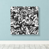 Marbleied Black and White Modern Abstrakt Artwork Leinwanddruck (Insitu (Holzboden))