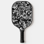 Marbleied Black and White Modern Abstrakt Artwork Pickleball Schläger (Vorderseite)
