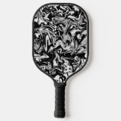 Marbleied Black and White Modern Abstrakt Artwork Pickleball Schläger (Rückseite)