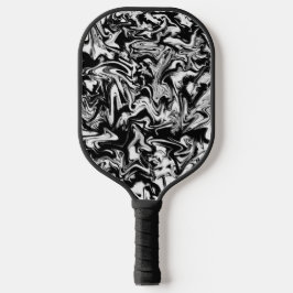Marbleied Black and White Modern Abstrakt Artwork Pickleball Schläger