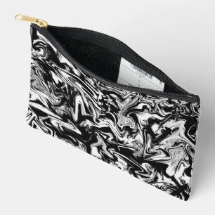 Marbleied Black and White Modern Abstrakt Artwork Zubehörtasche