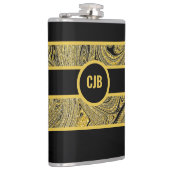 Marbleied Decorative Black Gold Flask Flachmann (Rechts)