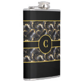 Marbleied Decorative Black Gold Flask Flachmann (Rechts)