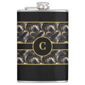 Marbleied Decorative Black Gold Flask Flachmann (Vorderseite)