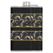 Marbleied Decorative Black Gold Flask Flachmann (Rückseite)