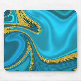 Marbleiise Turquoise Gold Mouse Pad Mousepad