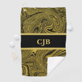 Marbleiy Black Gold Golf Handtuch (Insitu)