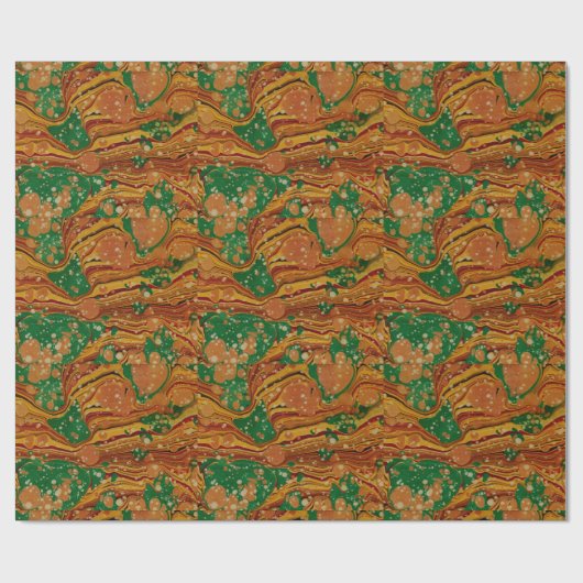 Marbleized 19. C-Buch Endpaper Verpackung rot/Grün Geschenkpapier (Flach)