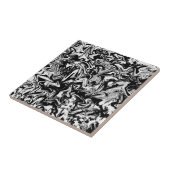 Marbleized Black and White Modern Abstrakt Artwork Fliese (Seite)