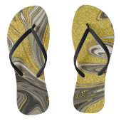 Marbleized Black Gold Flip Flops Badesandalen (Fußbett)