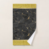 Marbleized Black & Gold Luxus Handtuch-Set Badhandtuch Set (Handtuch)