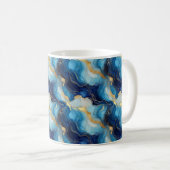 Marbleized Decorative Blue Gold Tasse (VorderseiteRechts)
