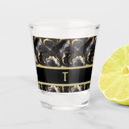 Marbleized Elegant Black Gold Shot Glass Schnapsglas