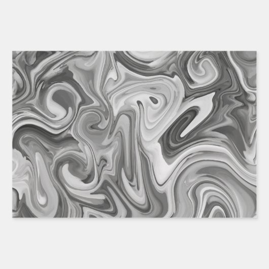 Marbleized Paint Grays Elegant Wedding Gift Geschenkpapier Set (Vorderseite 3)