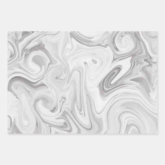 Marbleized Paint Grays Elegant Wedding Gift Geschenkpapier Set (Vorderseite 2)