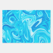 Marbleized Paint Ocean Blues Surfer Water Fun Geschenkpapier Set (Vorderseite 3)
