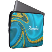 Marbleized Turquoise Gold Accents iPad Smart Cover (Vorne Rechts)