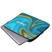 Marbleized Turquoise Gold Accents iPad Smart Cover (Vorne Knopf)