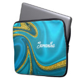 Marbleized Turquoise Gold Accents iPad Smart Cover (Vorderseite Links)