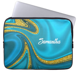 Marbleized Turquoise Gold Accents iPad Smart Cover