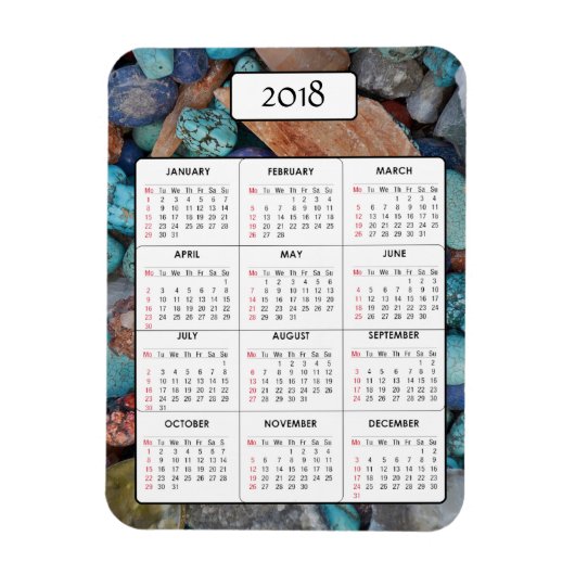 Marbles and Stones 2018 Calendar Magnet (Vertikal)