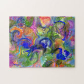 Marbling Art abstrakt blaugrün orange - Puzzle (Horizontal)
