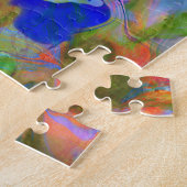 Marbling Art abstrakt blaugrün orange - Puzzle
