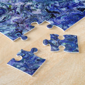 Marbling Art Februar tiefe blaue Rose - schwierig Puzzle (Seite)