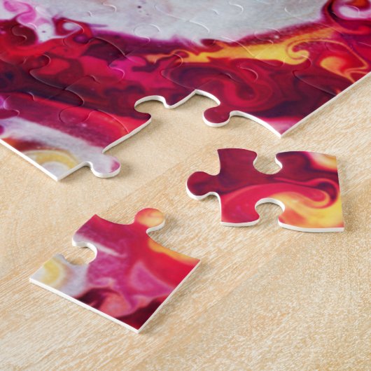 Marbling Art Juli heiß rotes weißes Creme - schwie Puzzle (Seite)