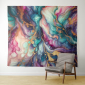 Marbling Art - Lebhafte Farben Wandteppich (Beispiel (Horizontal))