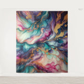Marbling Art - Lebhafte Farben Wandteppich (Vorderseite)