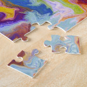 Marbling Art September gelb blau - schwierig Puzzle (Seite)
