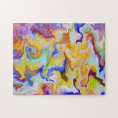 Marbling Art September gelb blau - schwierig Puzzle (Horizontal)