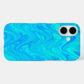 Marbling Blue Green Pattern Case-Mate iPhone Hülle (Rückseite (Horizontal))