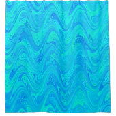 Marbling Blue Green Pattern Duschvorhang (Vorderseite)