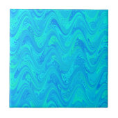 Marbling Blue Green Pattern Fliese (Vorderseite)