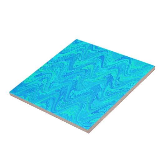 Marbling Blue Green Pattern Fliese (Seite)