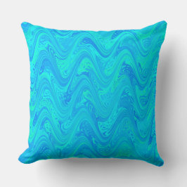 Marbling Blue Green Pattern Kissen