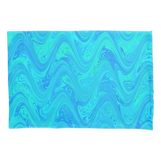Marbling Blue Green Pattern Kissenbezug (Vorderseite)