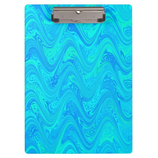 Marbling Blue Green Pattern Klemmbrett (Vorderseite)