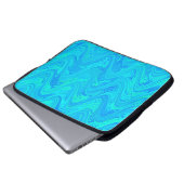 Marbling Blue Green Pattern Laptopschutzhülle (Vorne Knopf)