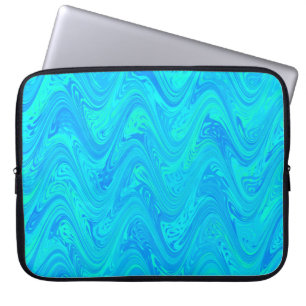 Marbling Blue Green Pattern Laptopschutzhülle