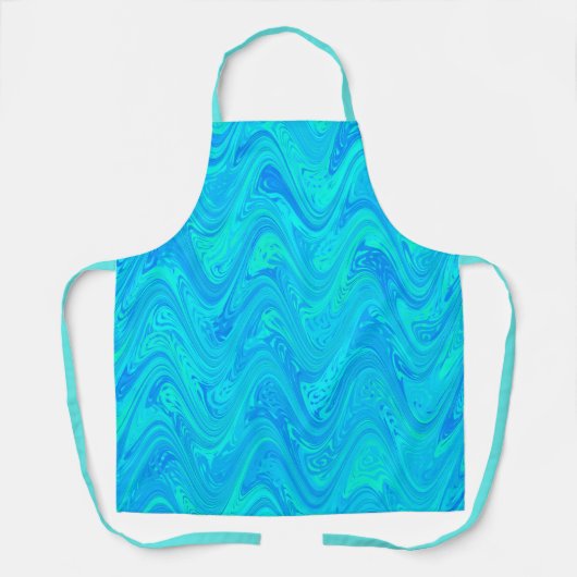 Marbling Blue Green Pattern Schürze (Vorderseite)